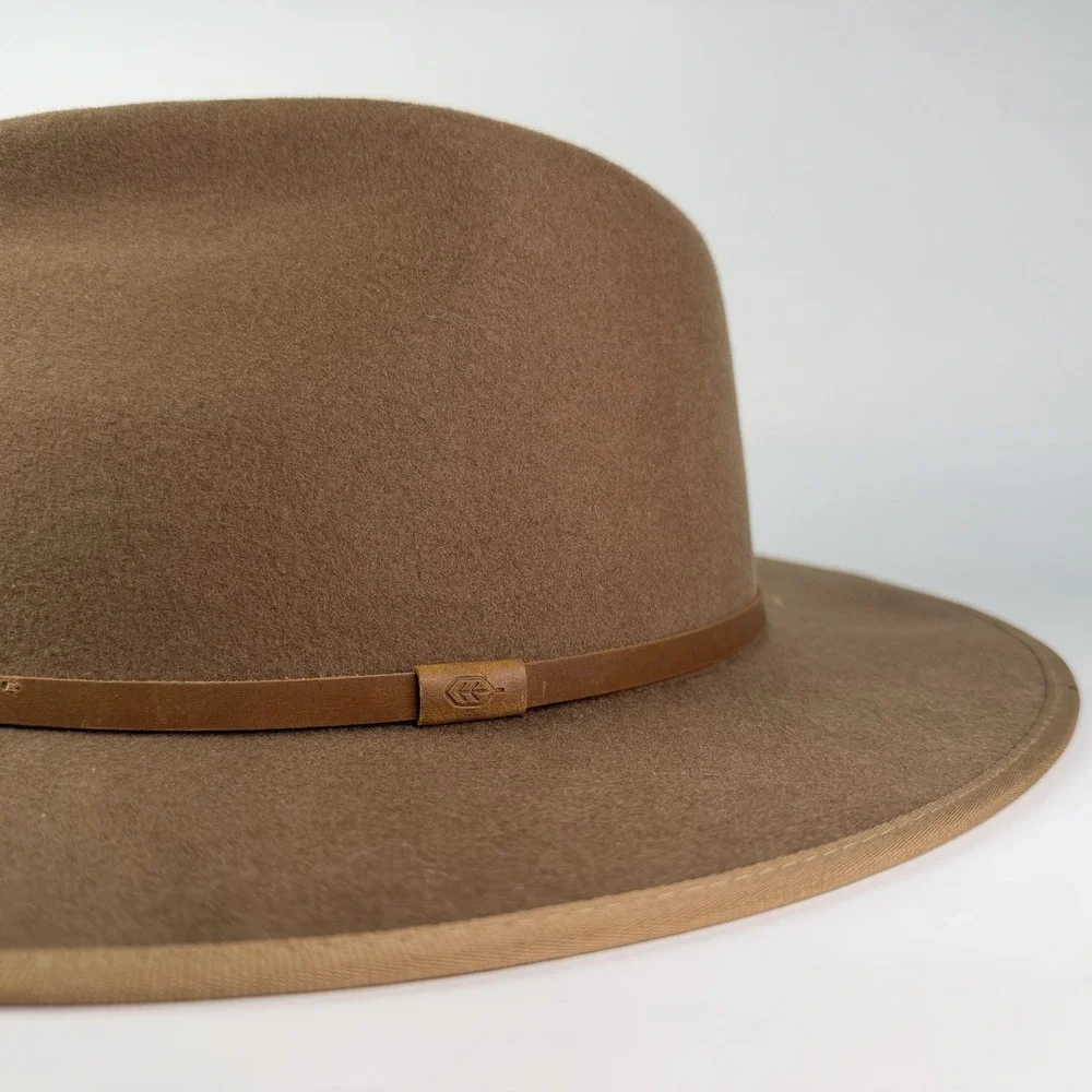 Will & Bear Western Hat Men's Size XL  Brown With Leather Strap 100% Wool Cowboy